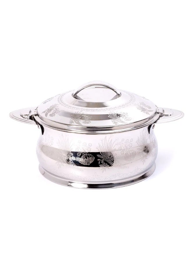 علبة من الفولاذ الهندي الفضي سعة 2500 مل